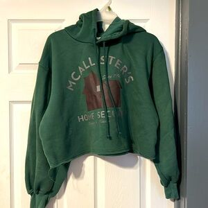 Cropped Green McAllister's Home Security Hoodie